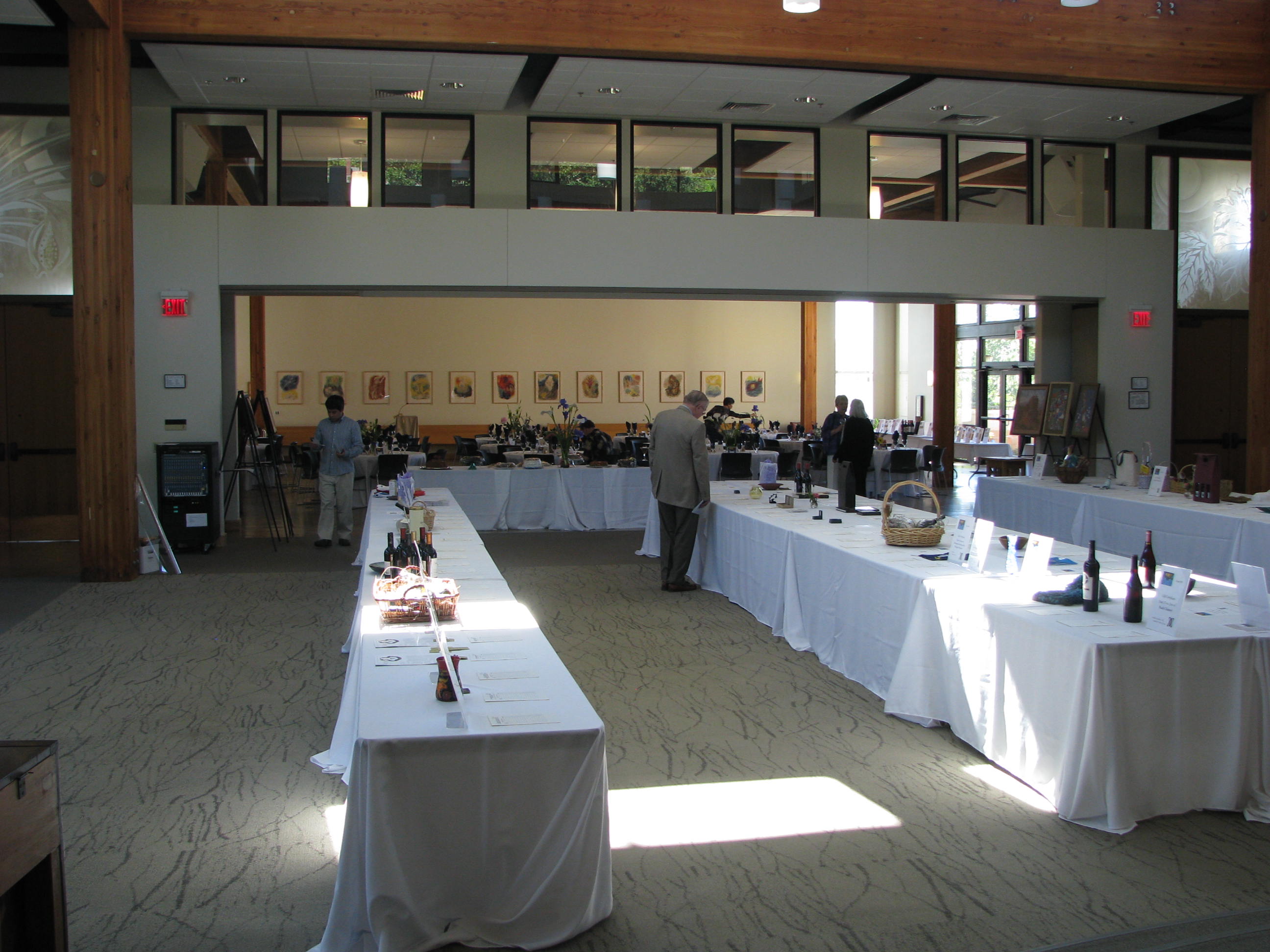 A white tablecloth on a table.