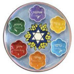A colorful plate with a star of david on it.