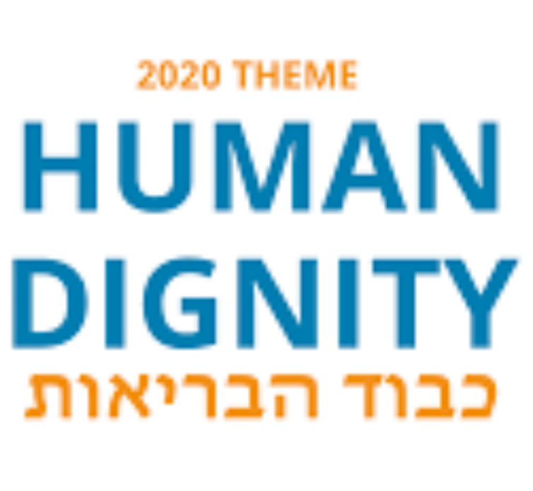 A logo of the human dignity theme.
