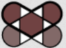 A brown and white geometric design with black lines.
