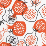 A close up of an orange and black pattern