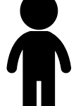 A black and white image of a person