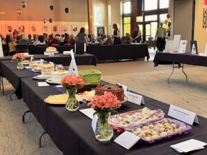 A table with many different types of food on it